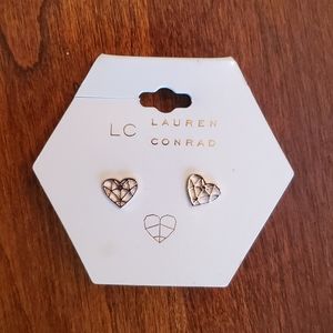 LC Lauren Conrad Rose Gold Heart Earrings